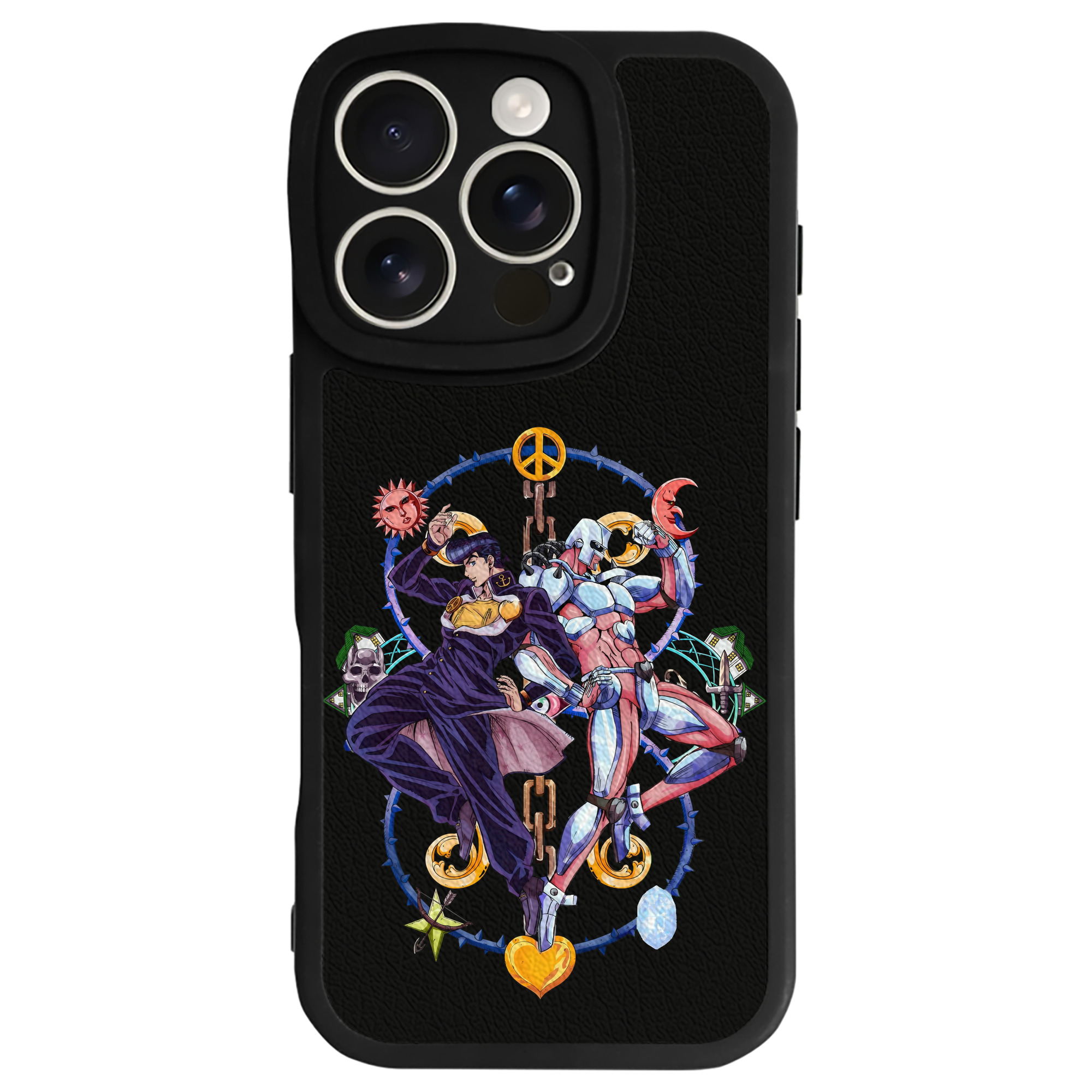 （画像用） ジョジョの奇妙な冒険 ひがしかた じょうすけ JoJo's Bizarre Adventure Higashikata Josuke 【iPhone 16シリーズ対応】シリコンスマホケース（レザー調） 材質：シリコン